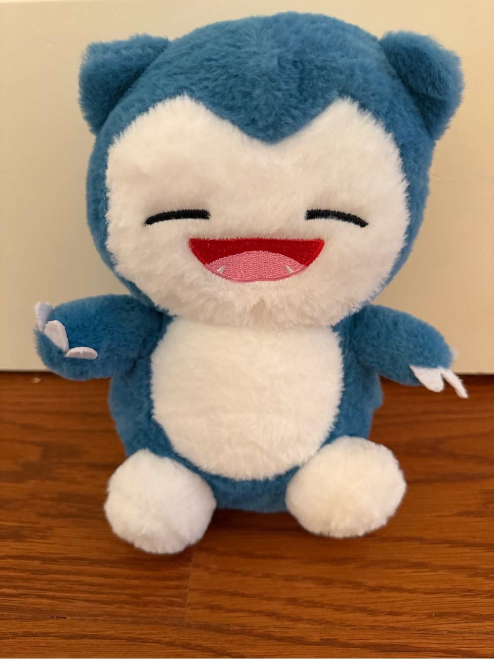 Pokemon Blue and White Snorlax Plush - Cute Smiling Pocket Pal